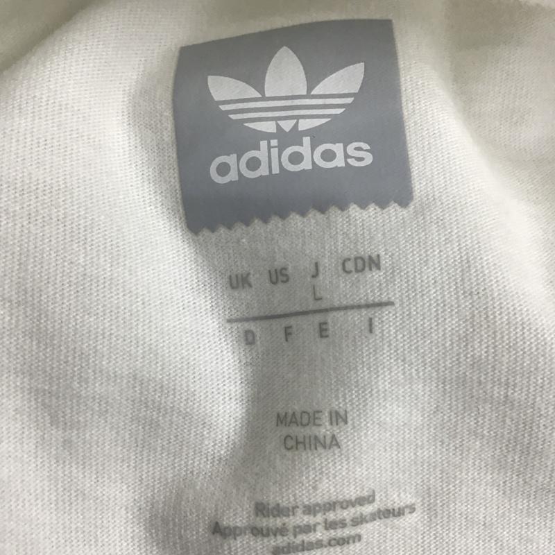 アディダス adidas Tシャツ 半袖 L プリント 白 / ホワイト / メンズ USED 古着 中古 10074707