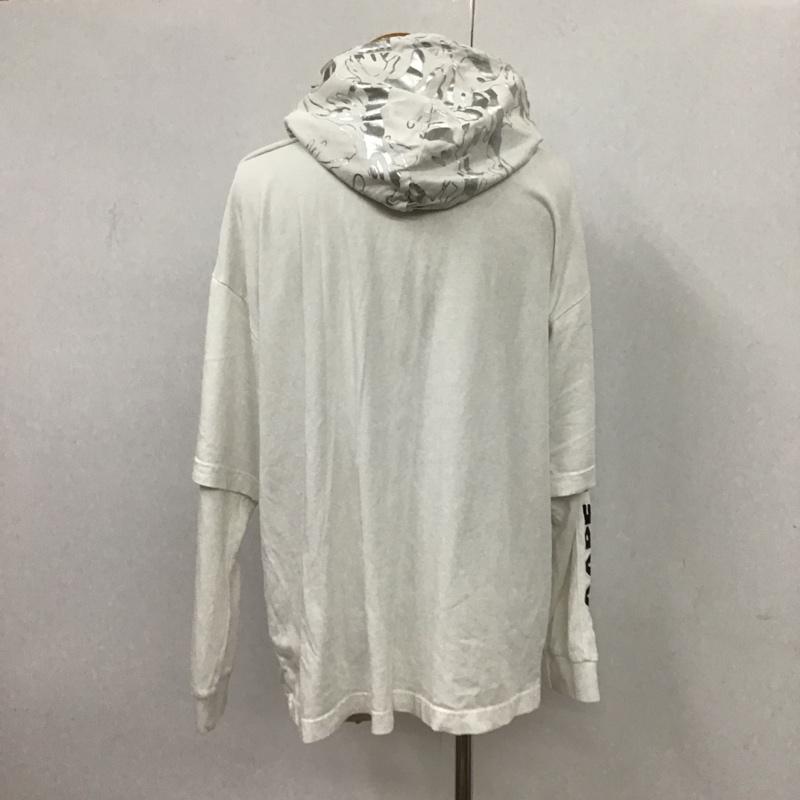 エーエイプバイアベイシングエイプ AAPE BY A BATHING APE パーカー 長袖 L プリント 白 / ホワイト / メンズ USED 古着 中古 10074768