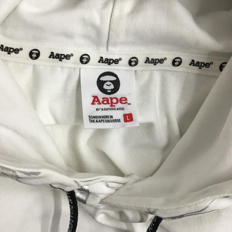 エーエイプバイアベイシングエイプ AAPE BY A BATHING APE パーカー 長袖 L プリント 白 / ホワイト / メンズ USED 古着 中古 10074768