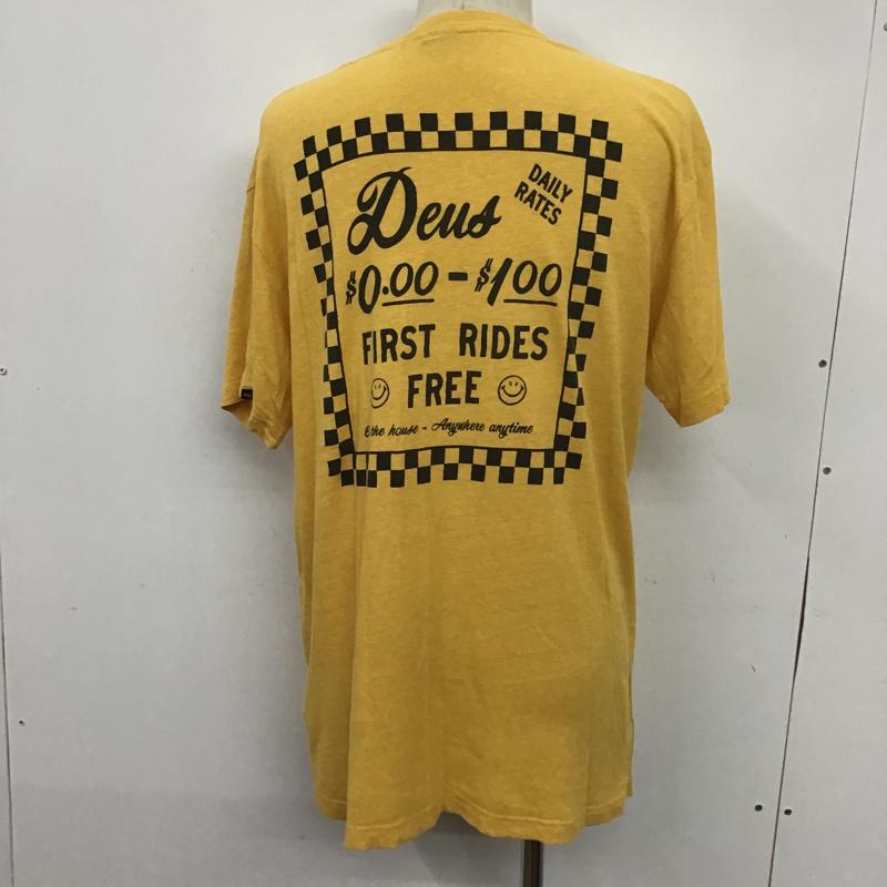 デウスエクスマキナ DEUS EX MACHINA Tシャツ 半袖 M ロゴ、文字 黄 / イエロー / メンズ USED 古着 中古 10075002