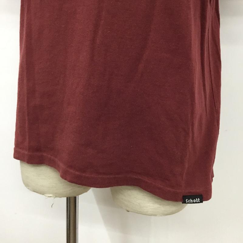 ショット schott Tシャツ 半袖 L プリント えんじ / ワインレッド / メンズ USED 古着 中古 10075068
