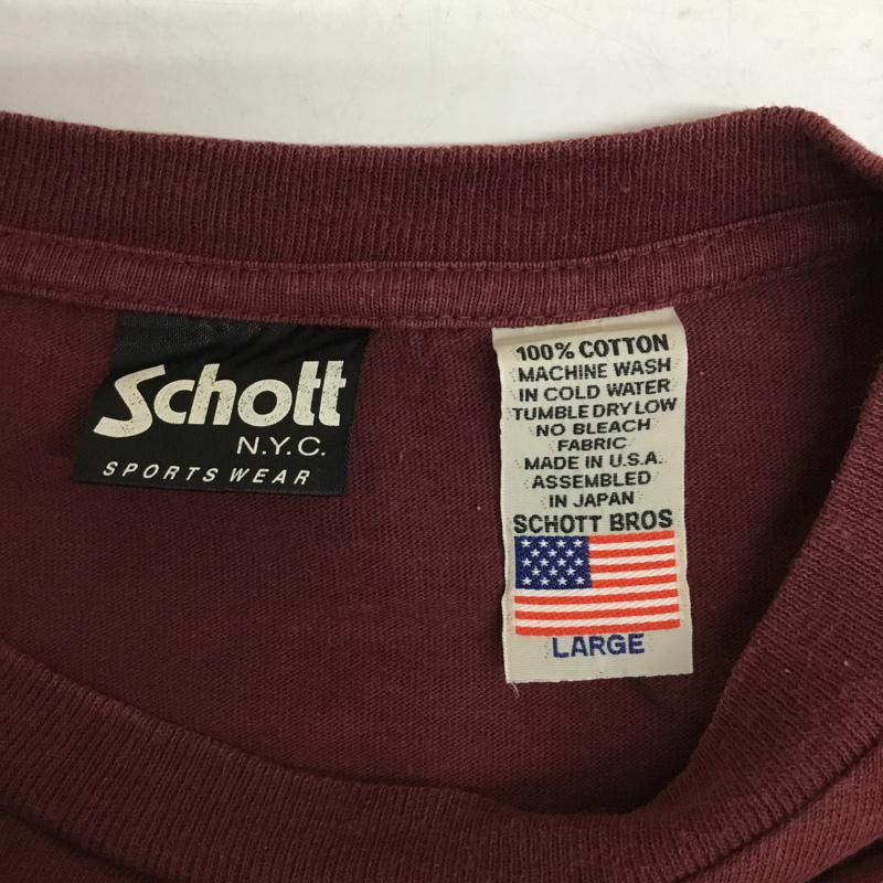 ショット schott Tシャツ 半袖 L プリント えんじ / ワインレッド / メンズ USED 古着 中古 10075068