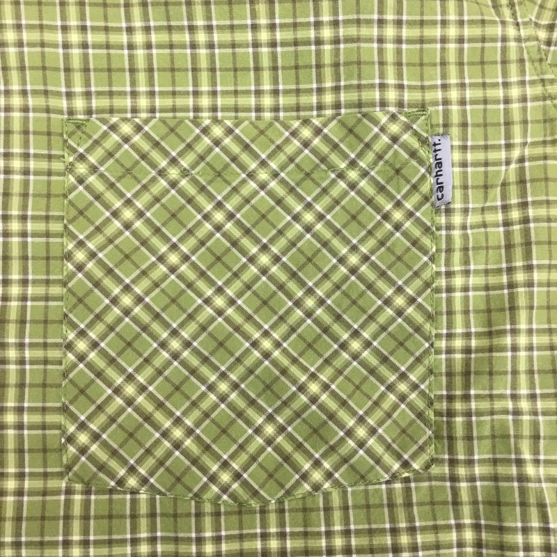 カーハート Carhartt シャツ、ブラウス 長袖 M チェック 黄緑 / イエローグリーン / メンズ USED 古着 中古 10075156