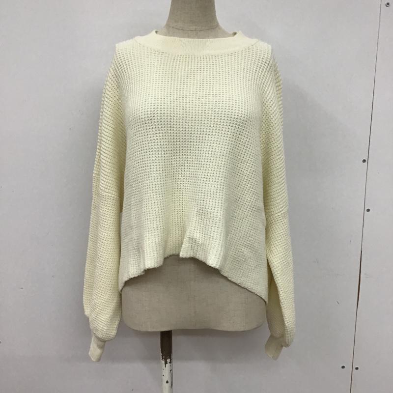 ジーナシス JEANASIS ニット、セーター 長袖 JS063086TP FREE 無地 白 / ホワイト / レディース USED 古着 中古 10075296