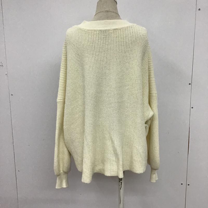 ジーナシス JEANASIS ニット、セーター 長袖 JS063086TP FREE 無地 白 / ホワイト / レディース USED 古着 中古 10075296
