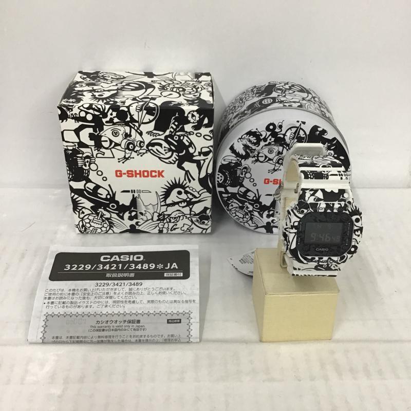 ジーショック G-SHOCK 腕時計 デジタル DW5600GU G-UNIVERSE 箱有 総柄 白 / ホワイト / X 黒 / ブラック / メンズ USED 古着 中古 10075421