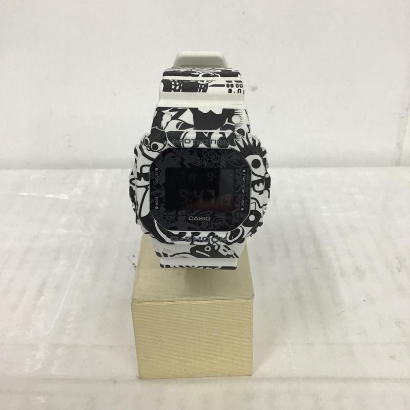 ジーショック G-SHOCK 腕時計 デジタル DW5600GU G-UNIVERSE 箱有 総柄 白 / ホワイト / X 黒 / ブラック / メンズ USED 古着 中古 10075421