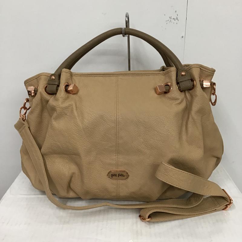 フォリフォリ Folli Follie ハンドバッグ ハンドバッグ ショルダー 2WAY ロゴ、文字 ベージュ / ベージュ / レディース USED 古着 中古 10075493