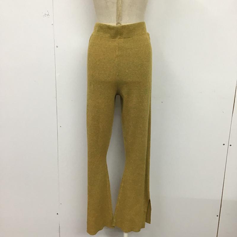 古着 USED ボトムス ボトムス リブ ニットパンツ 裾スリット FREE 橙 / オレンジ / X 緑 / グリーン / レディース USED 古着 中古 10075580