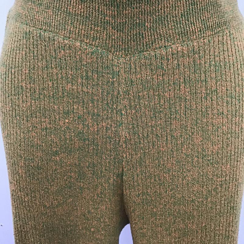 古着 USED ボトムス ボトムス リブ ニットパンツ 裾スリット FREE 橙 / オレンジ / X 緑 / グリーン / レディース USED 古着 中古 10075580