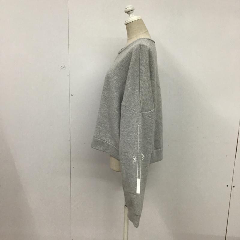 ザラ ZARA トレーナー 長袖 S プリント 灰 / グレー / レディース USED 古着 中古 10075621