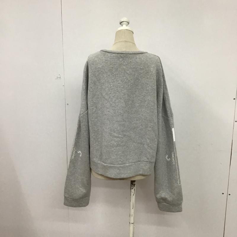 ザラ ZARA トレーナー 長袖 S プリント 灰 / グレー / レディース USED 古着 中古 10075621