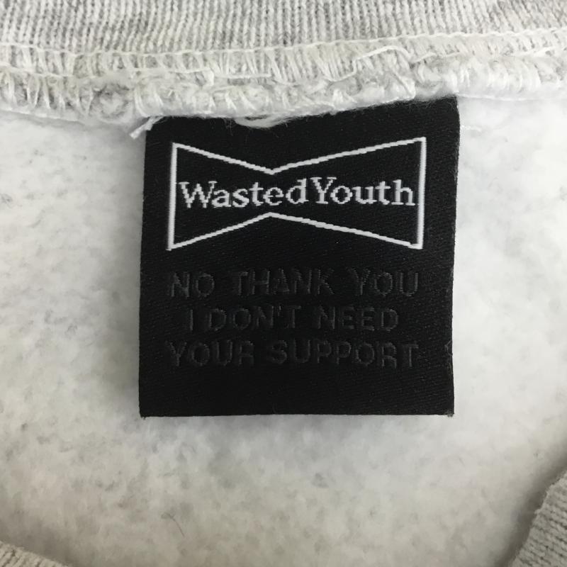 ウエステッドユース Wasted Youth トレーナー 長袖 WHIMSY ウィムジー コラボ XL ロゴ、文字 白 / ホワイト / メンズ USED 古着 中古 10075695