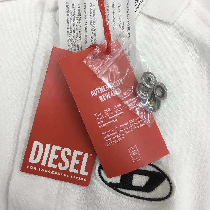 ディーゼル DIESEL シャツ、ブラウス 半袖 ベースボールシャツ スウェット シャツ タグ付 M ロゴ、文字 白 / ホワイト / メンズ USED 古着 中古 10075717