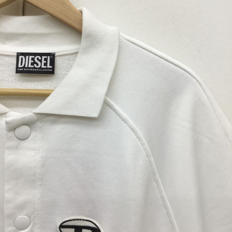 ディーゼル DIESEL シャツ、ブラウス 半袖 ベースボールシャツ スウェット シャツ タグ付 M ロゴ、文字 白 / ホワイト / メンズ USED 古着 中古 10075717