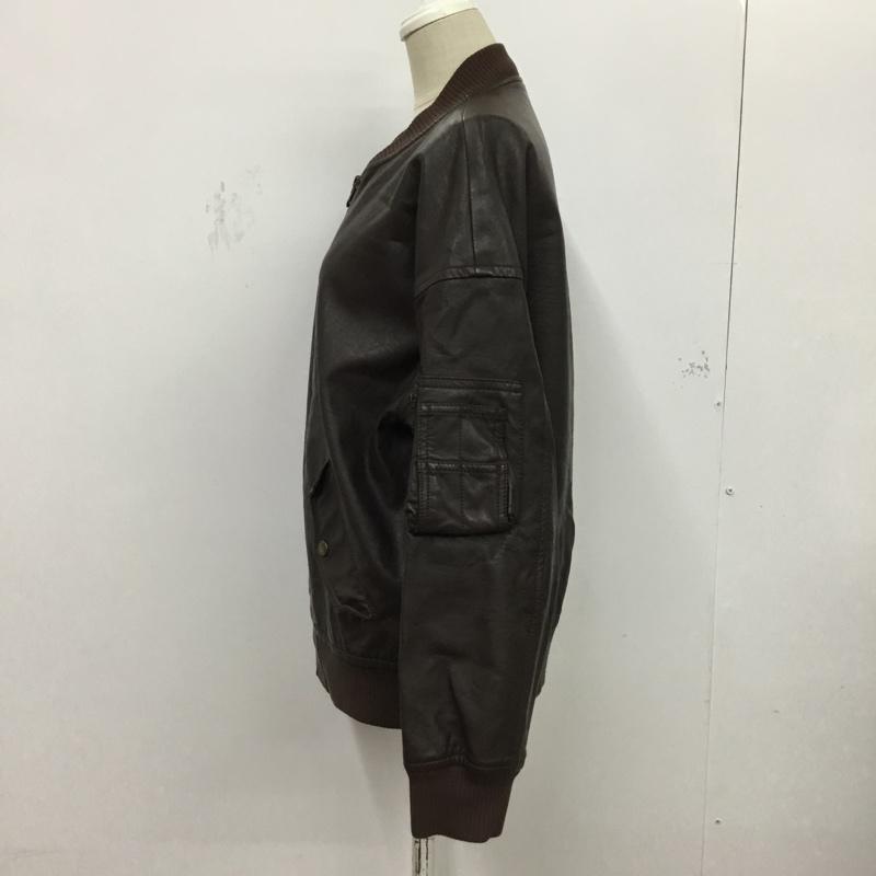 ダブルクローゼット w closet ジャケット、上着 ジャンパー、ブルゾン 283937 フェイクレザー FREE 無地 ダークブラウン / ダークブラウン / レディース USED 古着 中古 10075745