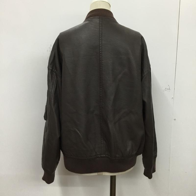 ダブルクローゼット w closet ジャケット、上着 ジャンパー、ブルゾン 283937 フェイクレザー FREE 無地 ダークブラウン / ダークブラウン / レディース USED 古着 中古 10075745