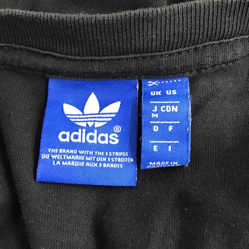 アディダス adidas Tシャツ 半袖 M プリント 黒 / ブラック / メンズ USED 古着 中古 10075859