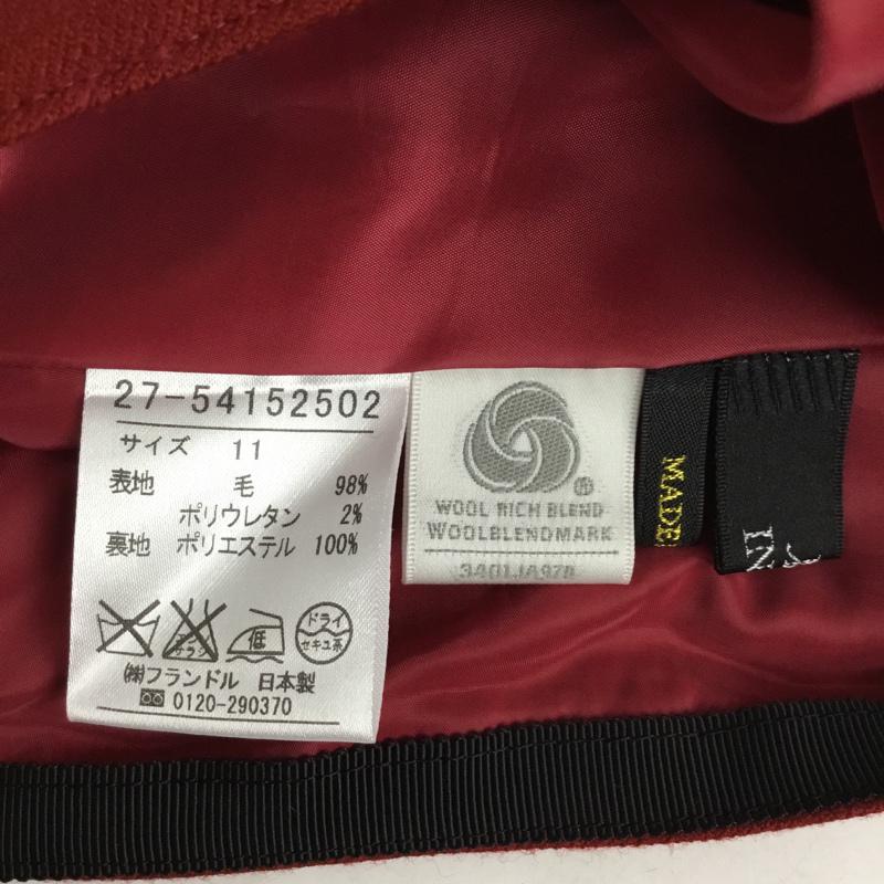 イネド INED スカート ひざ丈スカート 27-54152502 ウール 無地 えんじ / ワインレッド / レディース USED 古着 中古 10075932
