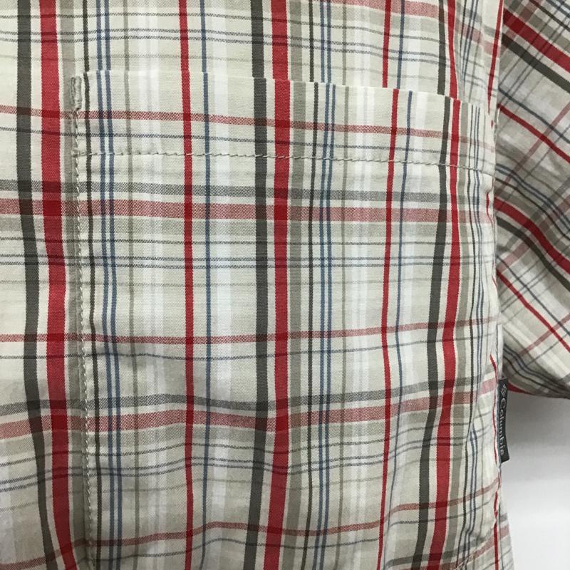 コロンビア Columbia シャツ、ブラウス 半袖 OMNI-WICK SGS4D8X600353 L チェック 白 / ホワイト / X ベージュ / ベージュ / X 灰 / グレー / X 赤 / レッド / メンズ USED 古着 中古 10075967