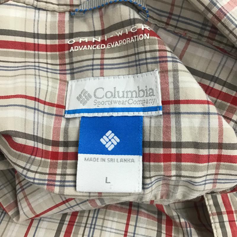 コロンビア Columbia シャツ、ブラウス 半袖 OMNI-WICK SGS4D8X600353 L チェック 白 / ホワイト / X ベージュ / ベージュ / X 灰 / グレー / X 赤 / レッド / メンズ USED 古着 中古 10075967