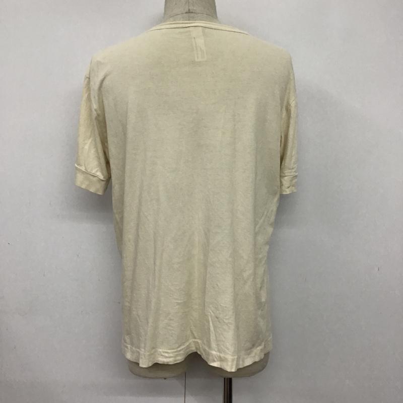 エムエイチエル MHL. Tシャツ 半袖 579-166279 胸ポケット L ロゴ、文字 アイボリー / アイボリー / メンズ USED 古着 中古 10075968