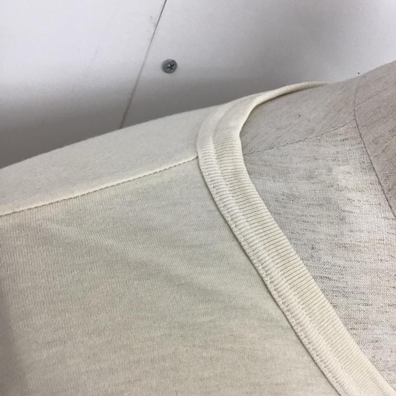 エムエイチエル MHL. Tシャツ 半袖 579-166279 胸ポケット L ロゴ、文字 アイボリー / アイボリー / メンズ USED 古着 中古 10075968