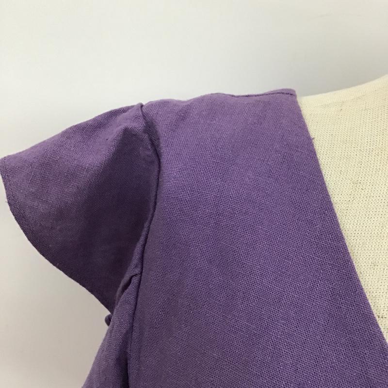 ローリーズファーム LOWRYS FARM シャツ、ブラウス 半袖 タグ付 FREE 無地 紫 / パープル / レディース USED 古着 中古 10076156