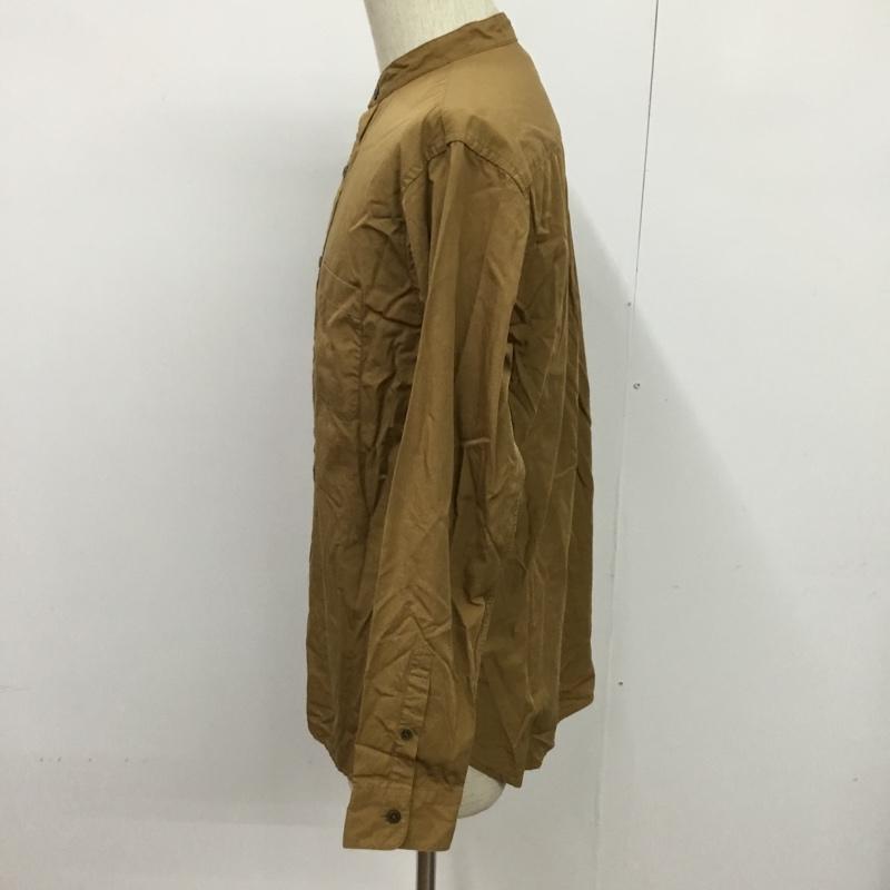 グローバルワーク GLOBAL WORK シャツ、ブラウス 長袖 GW218104AD バンドカラー S 無地 茶 / ブラウン / メンズ USED 古着 中古 10076244