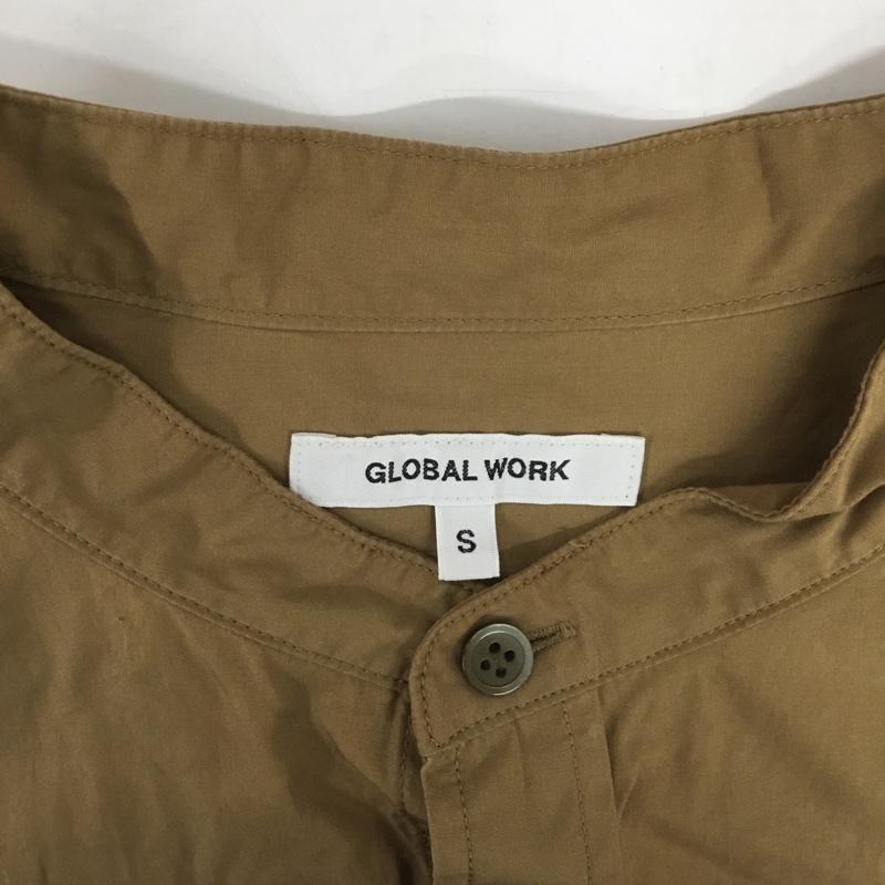 グローバルワーク GLOBAL WORK シャツ、ブラウス 長袖 GW218104AD バンドカラー S 無地 茶 / ブラウン / メンズ USED 古着 中古 10076244