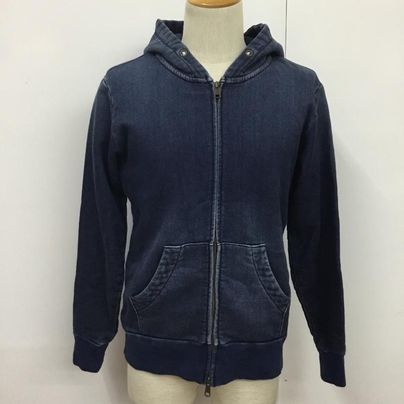 ティーケー TK パーカー 長袖 フルジップ 3 無地 紺 / ネイビー / メンズ USED 古着 中古 10076318