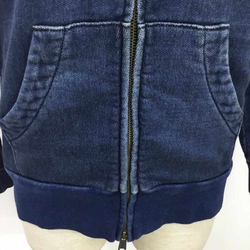 ティーケー TK パーカー 長袖 フルジップ 3 無地 紺 / ネイビー / メンズ USED 古着 中古 10076318