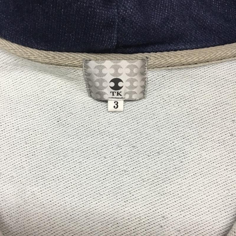 ティーケー TK パーカー 長袖 フルジップ 3 無地 紺 / ネイビー / メンズ USED 古着 中古 10076318