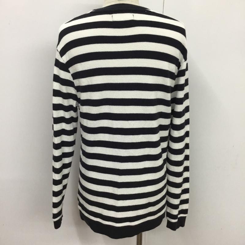 ザラメン ZARA MAN カットソー 長袖 クルーネック L ボーダー柄 白 / ホワイト / X 紺 / ネイビー / メンズ USED 古着 中古 10076319