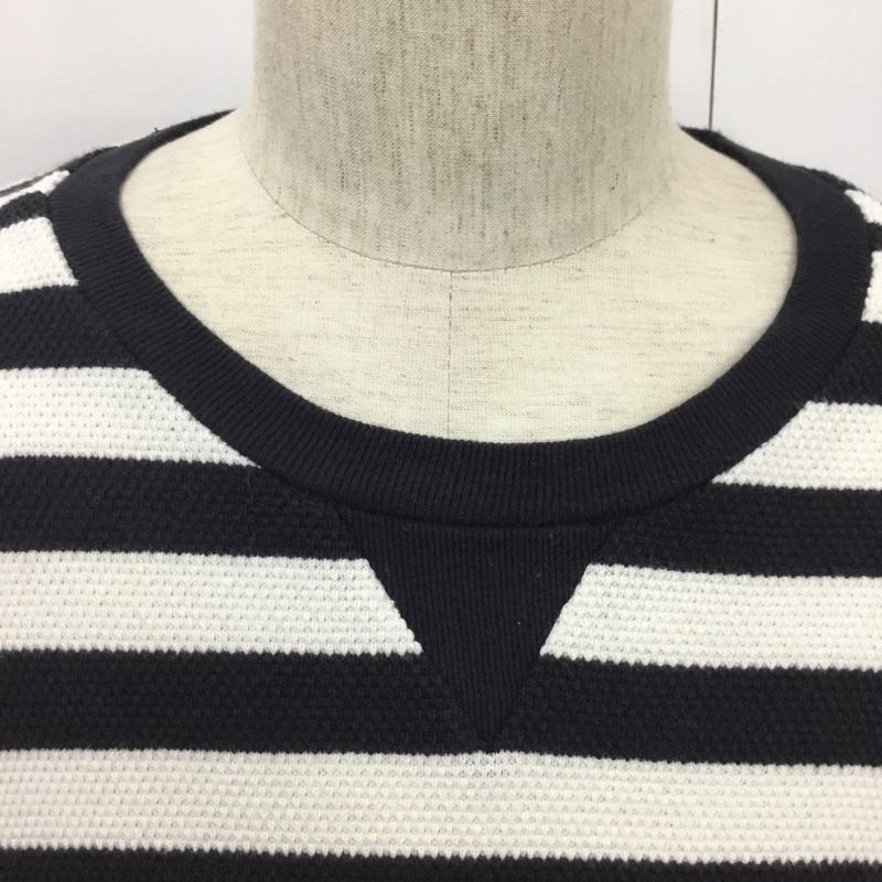 ザラメン ZARA MAN カットソー 長袖 クルーネック L ボーダー柄 白 / ホワイト / X 紺 / ネイビー / メンズ USED 古着 中古 10076319