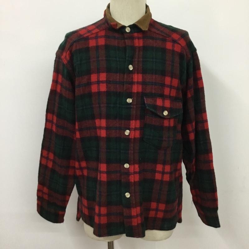 ウールリッチ WOOLRICH シャツ、ブラウス 長袖 エルボーパッチ チェック 赤 / レッド / X 緑 / グリーン / X 黒 / ブラック / X 青 / ブルー / メンズ USED 古着 中古 10076335
