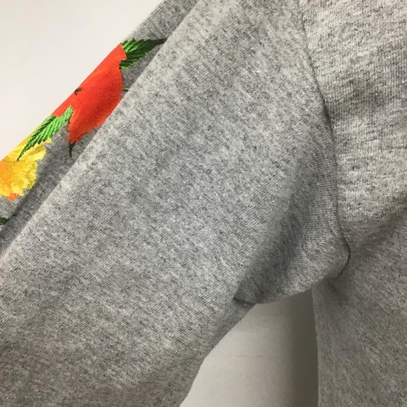 ハフ HUF Tシャツ 長袖 KICKS HI ハイビスカス ロゴ S プリント 灰 / グレー / メンズ USED 古着 中古 10076403