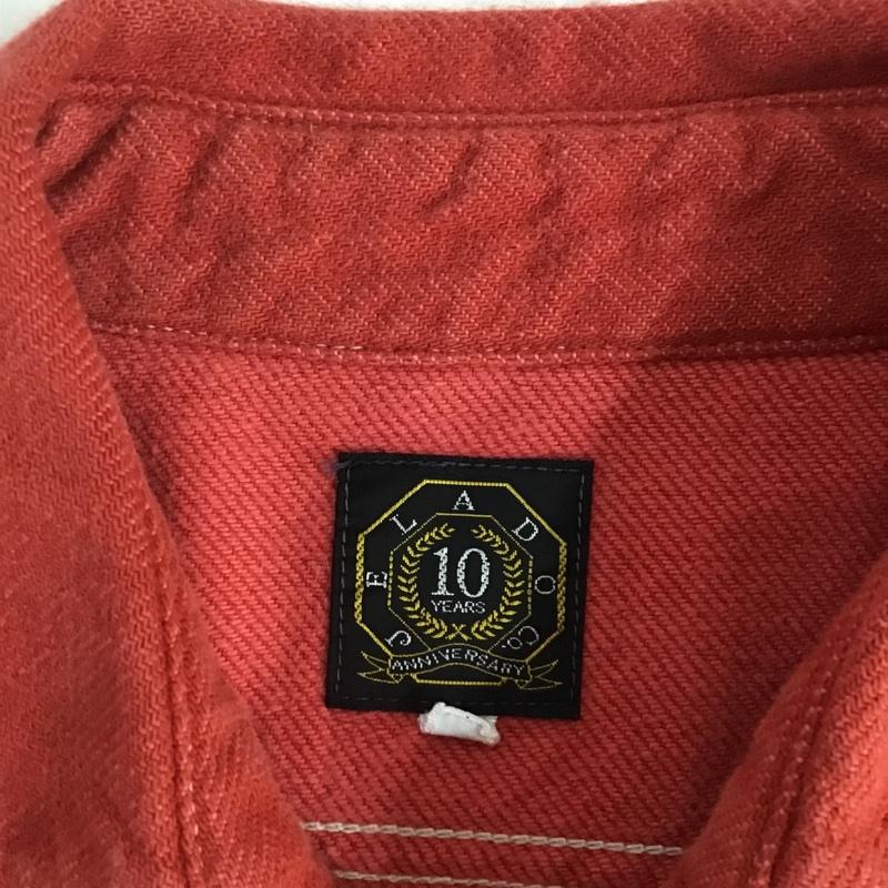 ジェラード JELADO シャツ、ブラウス 長袖 ワークシャツ 10周年 無地 赤 / レッド / メンズ USED 古着 中古 10076766