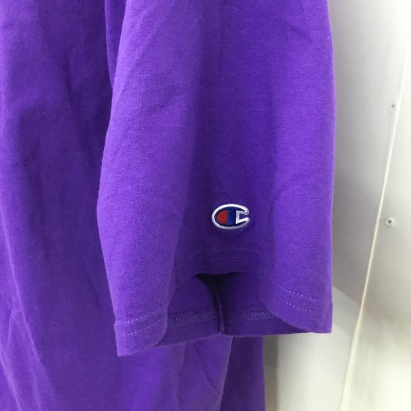 チャンピオン Champion Tシャツ 半袖 011919033355 クルーネック XL ワンポイント 紫 / パープル / メンズ USED 古着 中古 10076972