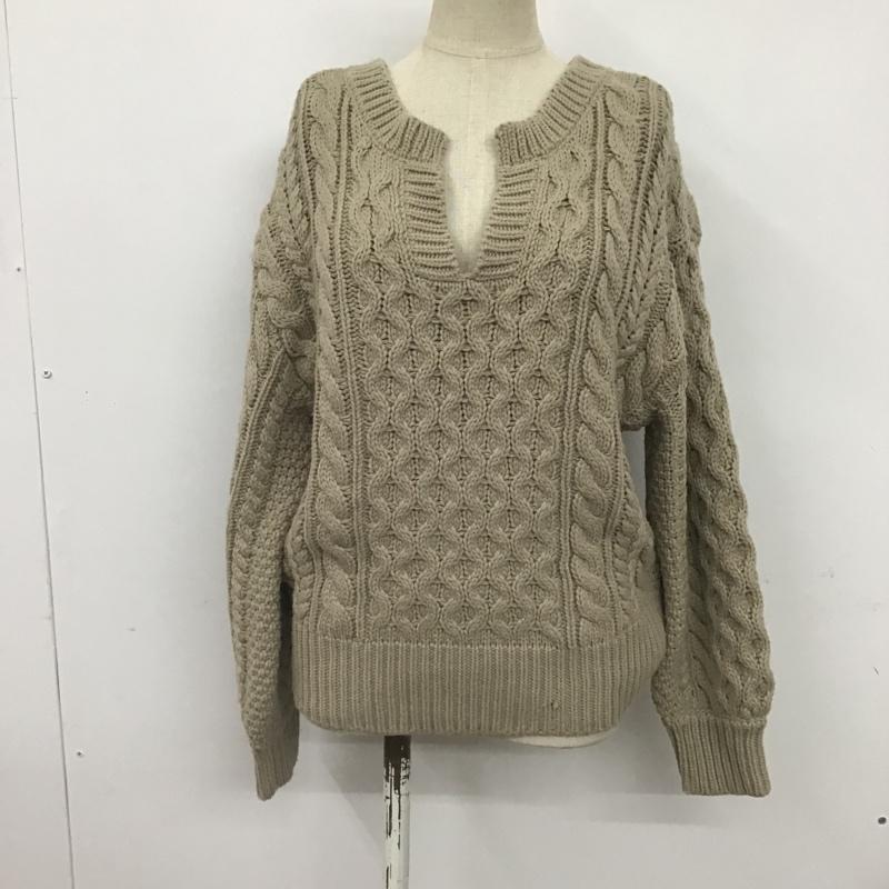 ローリーズファーム LOWRYS FARM ニット、セーター 長袖 FREE 無地 ベージュ / ベージュ / レディース USED 古着 中古 10076983