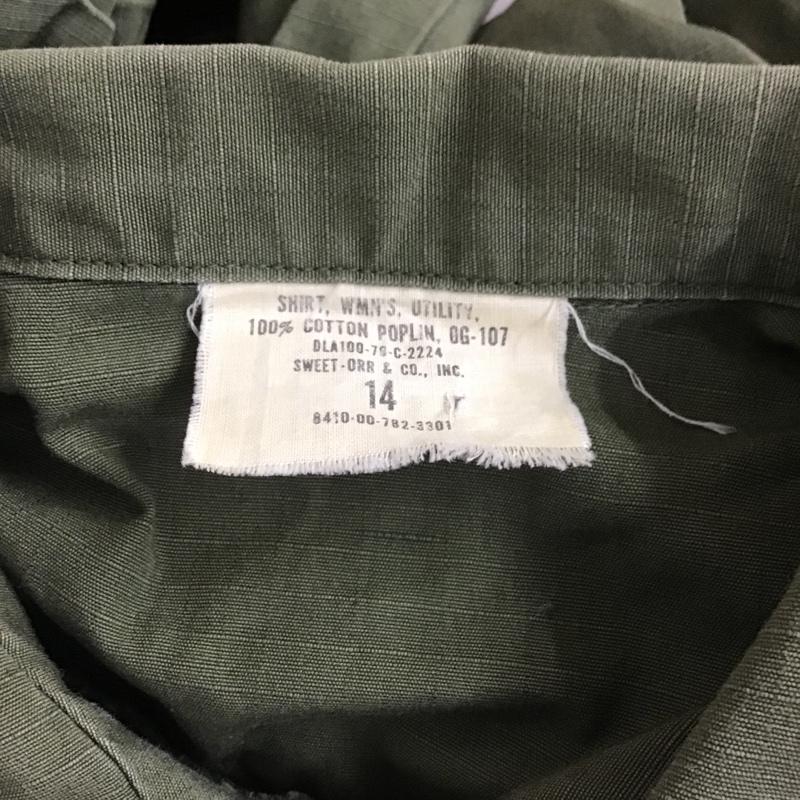 古着 USED シャツ、ブラウス 長袖 ミリタリーシャツ 無地 カーキ / カーキ / レディース USED 古着 中古 10077037