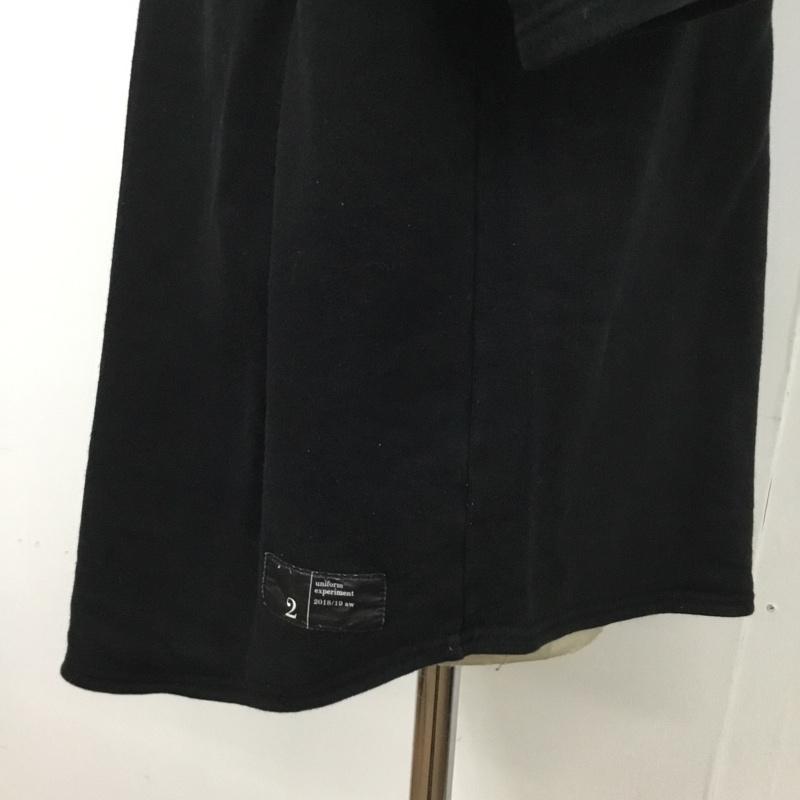 ユニフォームエクスペリメント uniform experiment トレーナー 半袖 2 無地 黒 / ブラック / メンズ USED 古着 中古 10077073