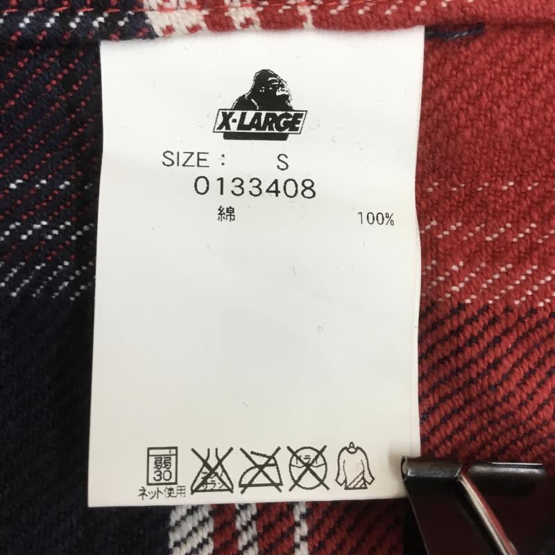 エクストララージ XLARGE シャツ、ブラウス 七分袖 S チェック 赤 / レッド / メンズ USED 古着 中古 10077116