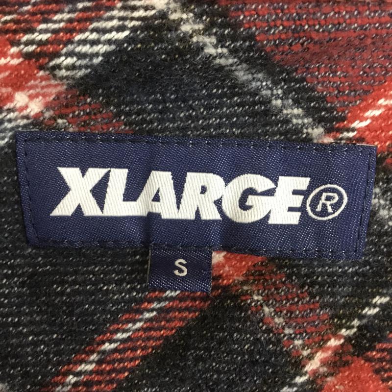 エクストララージ XLARGE シャツ、ブラウス 七分袖 S チェック 赤 / レッド / メンズ USED 古着 中古 10077116