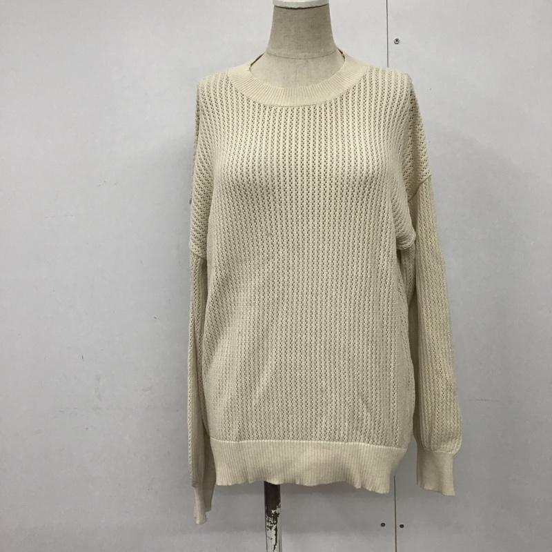グローバルワーク GLOBAL WORK ニット、セーター 長袖 GW620037AD 透かし編み FREE アイボリー / アイボリー / レディース USED 古着 中古 10077208