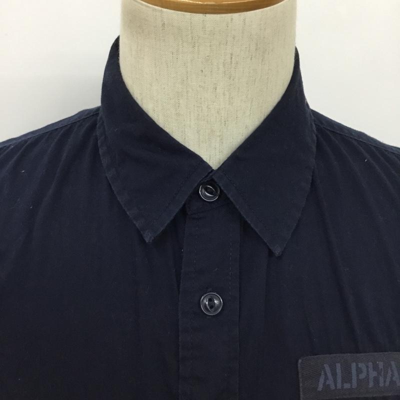 アルファ ALPHA シャツ、ブラウス 半袖 M 無地 紺 / ネイビー / レディース USED 古着 中古 10077235