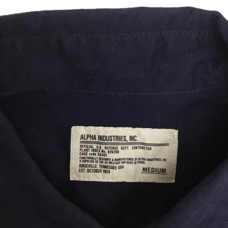 アルファ ALPHA シャツ、ブラウス 半袖 M 無地 紺 / ネイビー / レディース USED 古着 中古 10077235