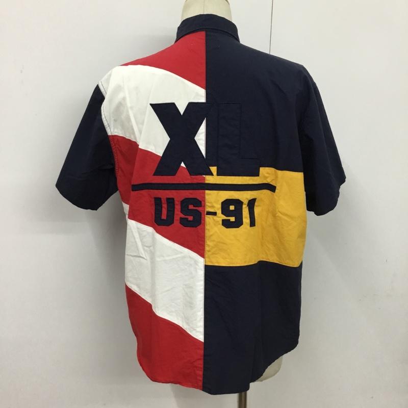エクストララージ XLARGE シャツ、ブラウス 半袖 M 無地 紺 / ネイビー / メンズ USED 古着 中古 10077237
