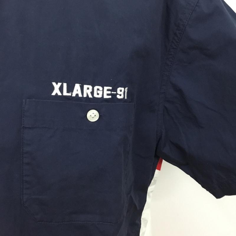 エクストララージ XLARGE シャツ、ブラウス 半袖 M 無地 紺 / ネイビー / メンズ USED 古着 中古 10077237
