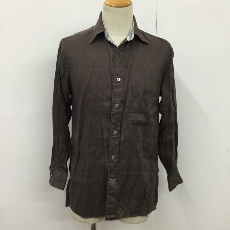 サンフランシスコ SAN FRANCISCO シャツ、ブラウス 長袖 S 無地 茶 / ブラウン / メンズ USED 古着 中古 10077336